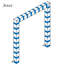 Информационно-предупреждающий знак П- образная стойка