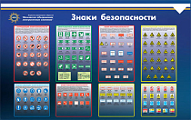 Стенд Знаки безопасности, Логотип (1600х1000; Пластик ПВХ 4 мм; Алюминиевый профиль) МОЭСК